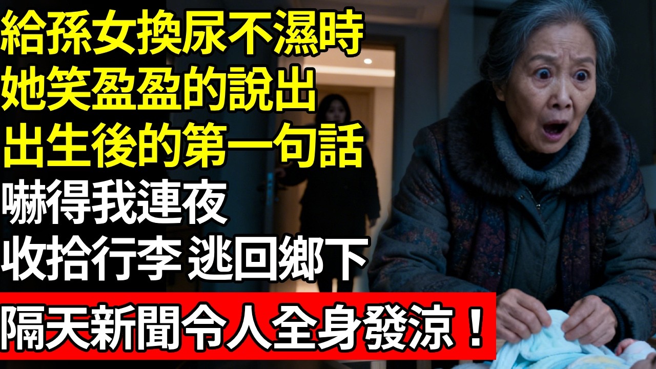 幫孫女換尿不濕時，她笑盈盈的說出，出生後的第一句話，嚇得我連夜收拾行李，逃回鄉下，隔天新聞令人全身發涼！# 養老 #人間家務事# 晚年真相#不肖子孫