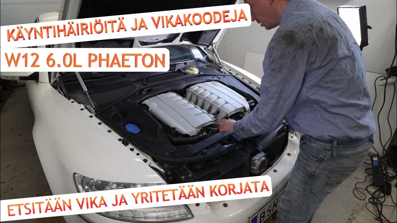 VW Phaeton W12 - Sytytyskatkoksia ja vikakoodeja, tutkitaan ja korjataan.