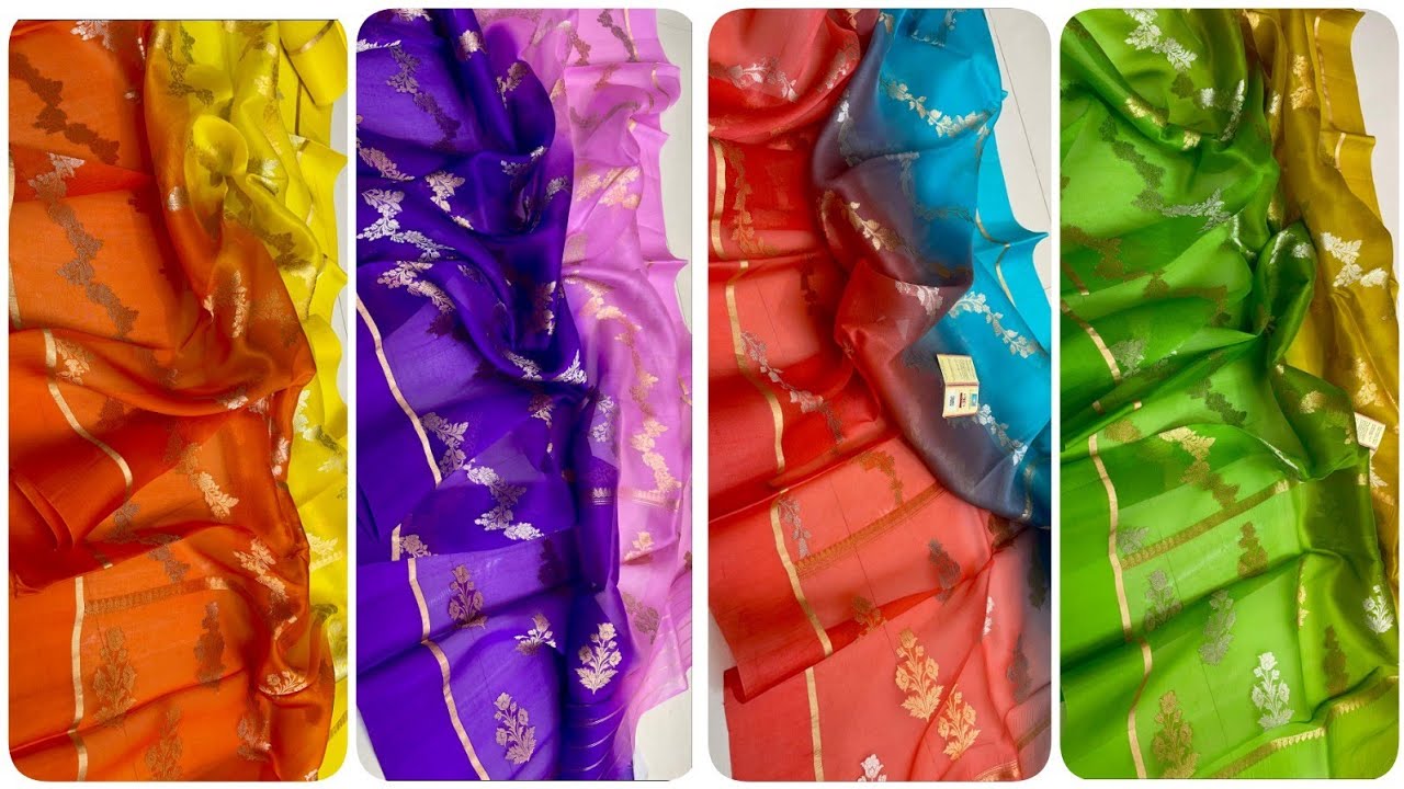 🤓Beautiful Collection of Banarasi Kora Silk Sarees - Whatsapp 7904566214 #geethusarees 