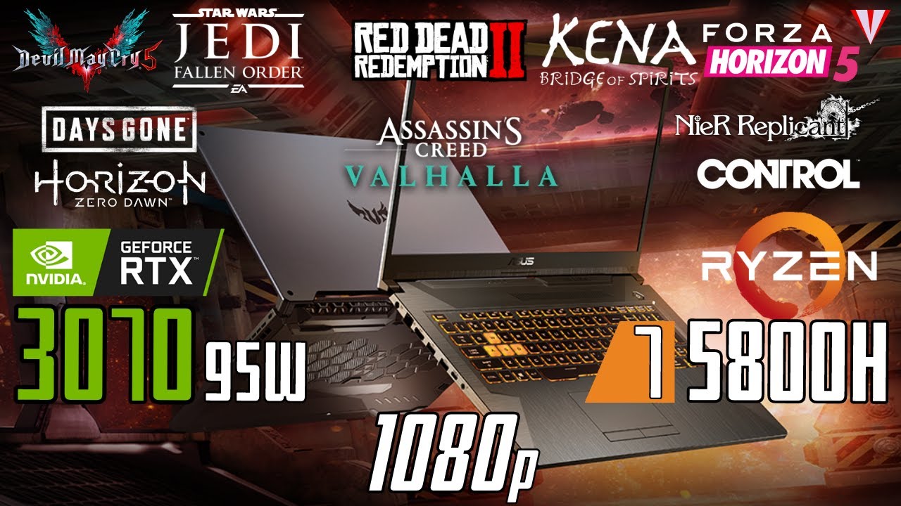 RTX 3070 laptop TDP 95W - Test in 10 games