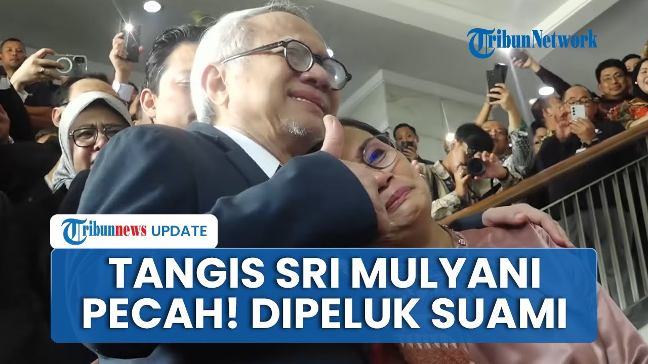 Haru! Tangis Sri Mulyani Pecah saat Pamitan dengan Ratusan Pegawai Kemenkeu, Dipeluk sang Suami