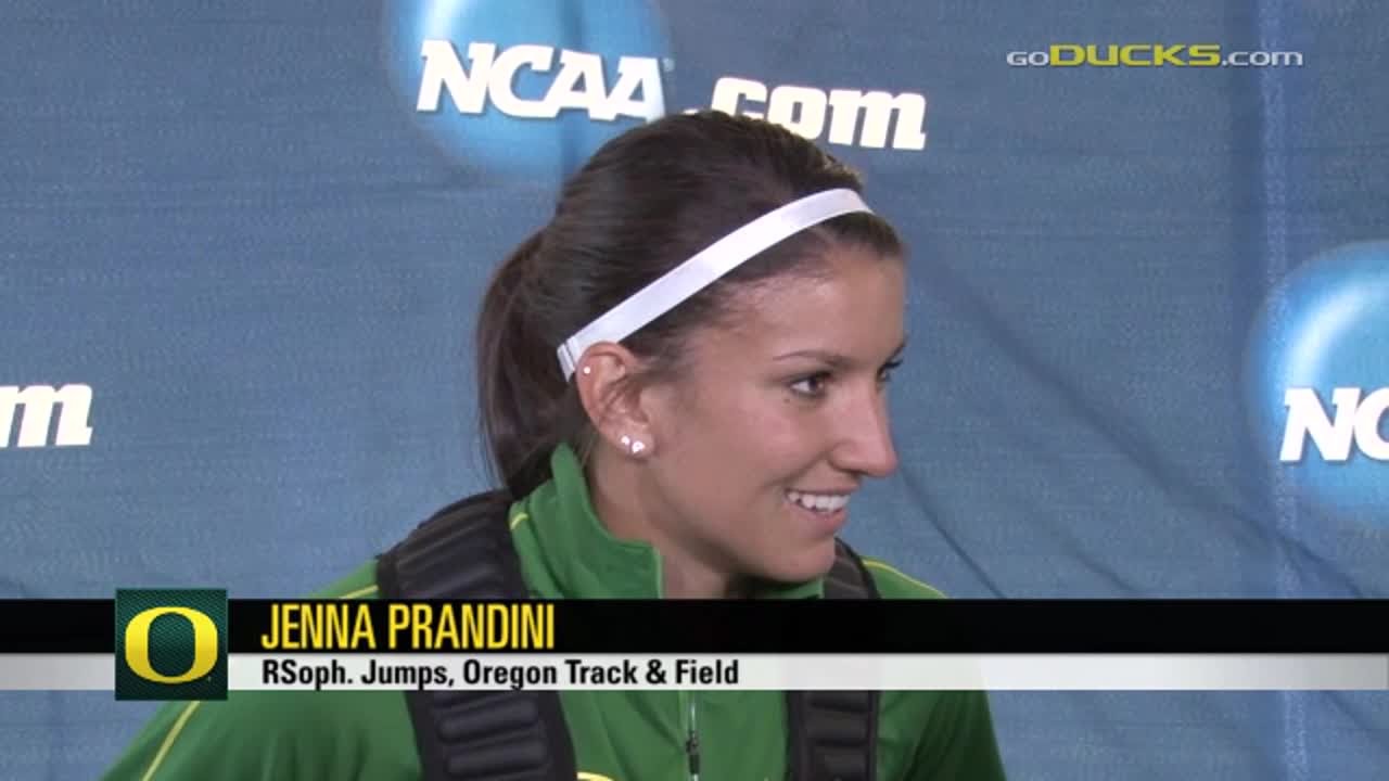 Jenna Prandini after the Women's NCAA 200M Final