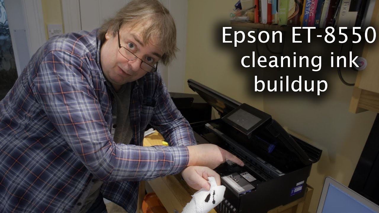 Epson ET-8550 ecotank printer internal cleaning for ink buildup.