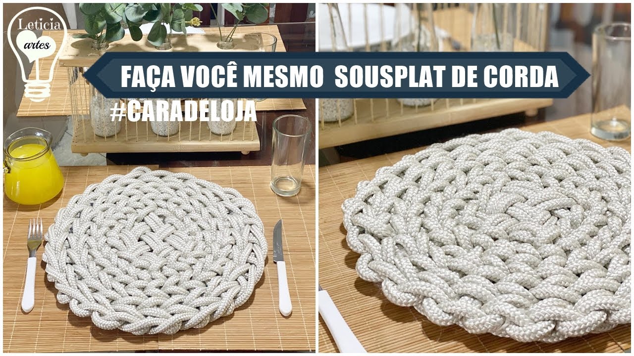 FAÇA VOCÊ MESMO SOUSPLAT DE CORDA