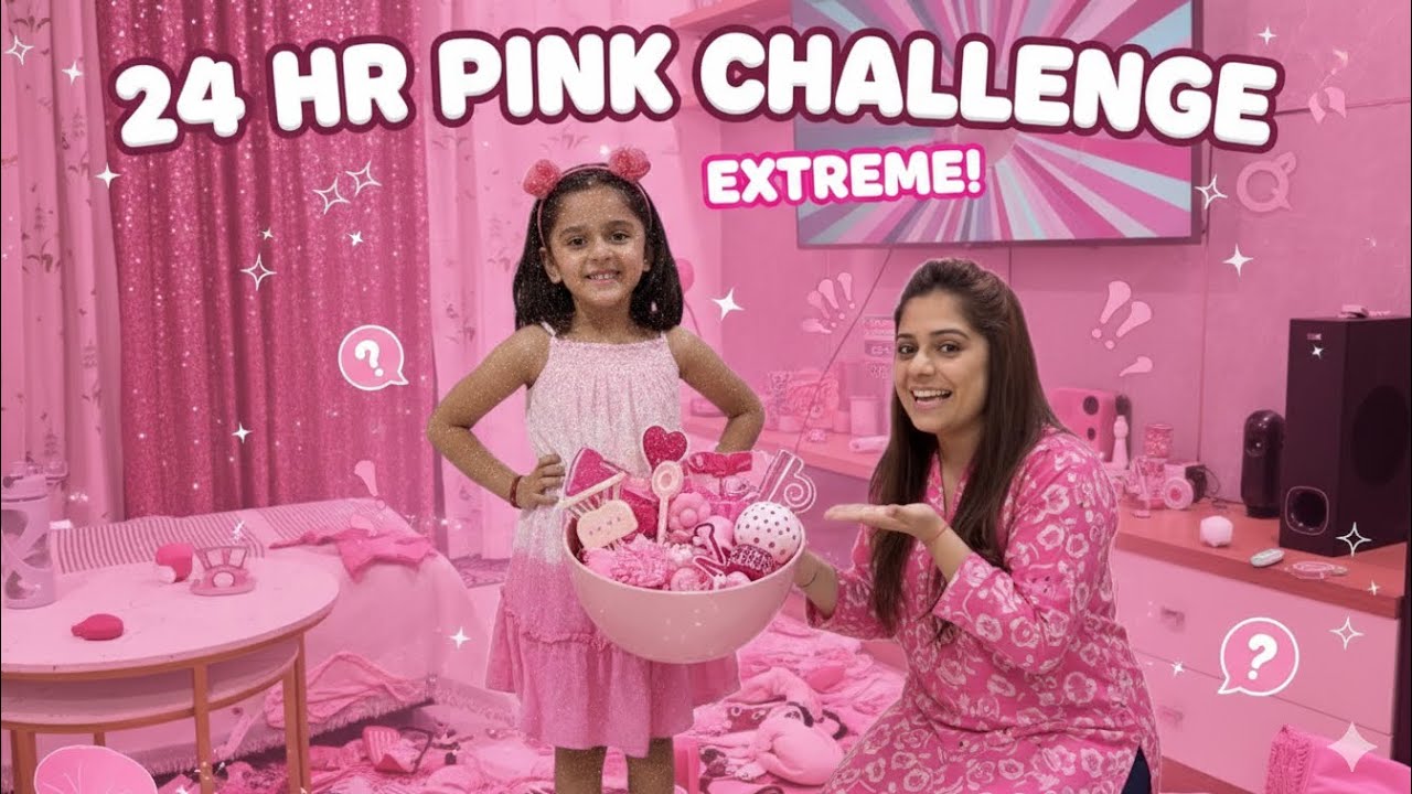 Using Only Pink Things & Food for 24 Hours! 💗 Challenge