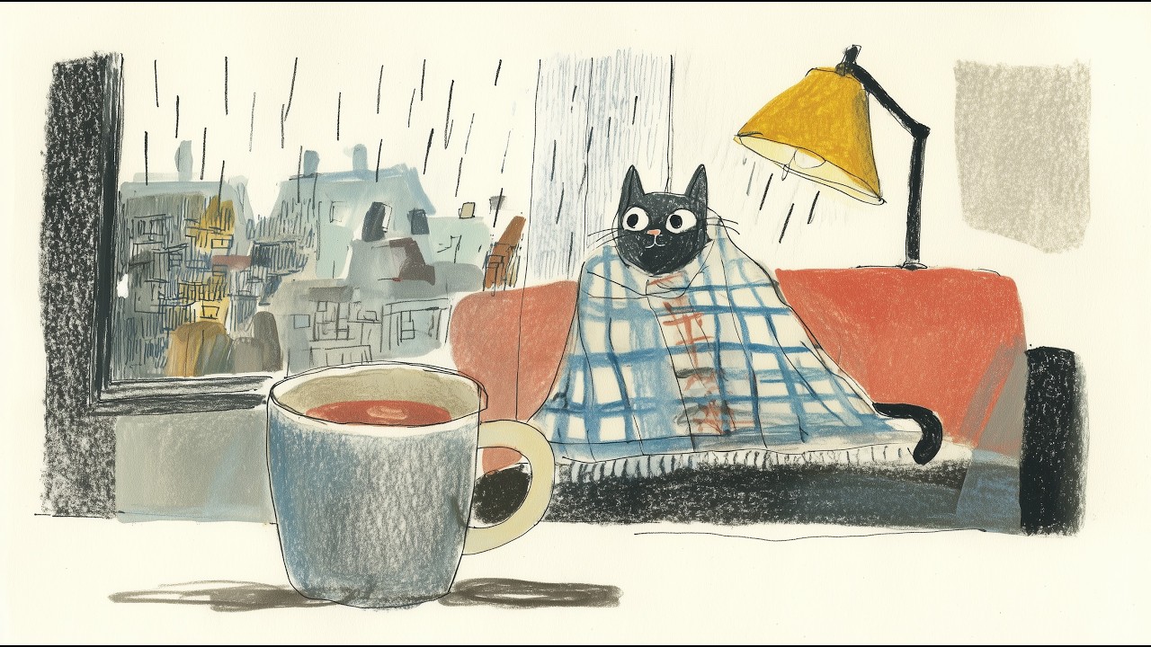 A Cat's Purrfect Day 🐾 Cozy Aesthetic in Pencil Art [ AI Music Video ]