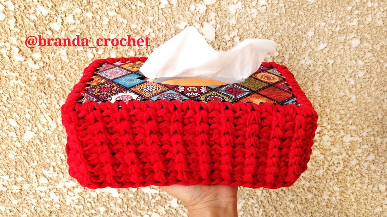 كروشيه كافر مناديل بوش خشب - Crochet wooden tissue cover