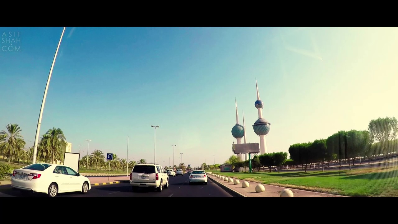 Driving in Kuwait City: Morning drive on Gulf Road