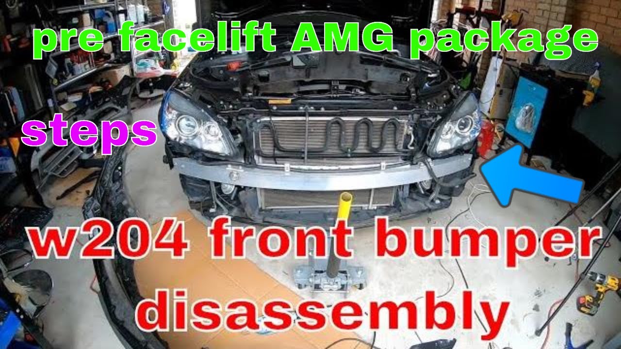 how to remove MERCEDES W204 pre facelift front bar + re-install AMG styling