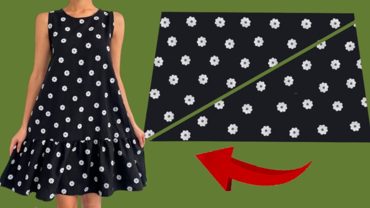 ♥️ New Very Simple Very Cute So Easy Pattern Dresses Tutorial💃Only 1. 5 meter fabric Only 10 Minute