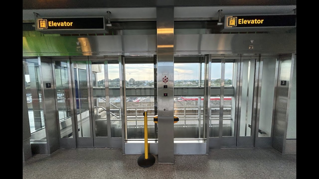 Schindler Glass Elevators At Federal Circle Station (JFK AirTrain) In Jamaica Queens NY (08/09/2023)