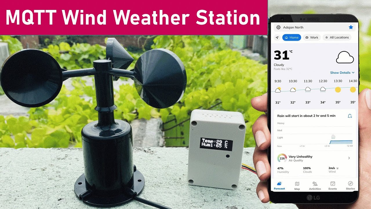 MQTT Wind Weather Station Project using GSM & Arduino | Battery Powered with Solar Charging