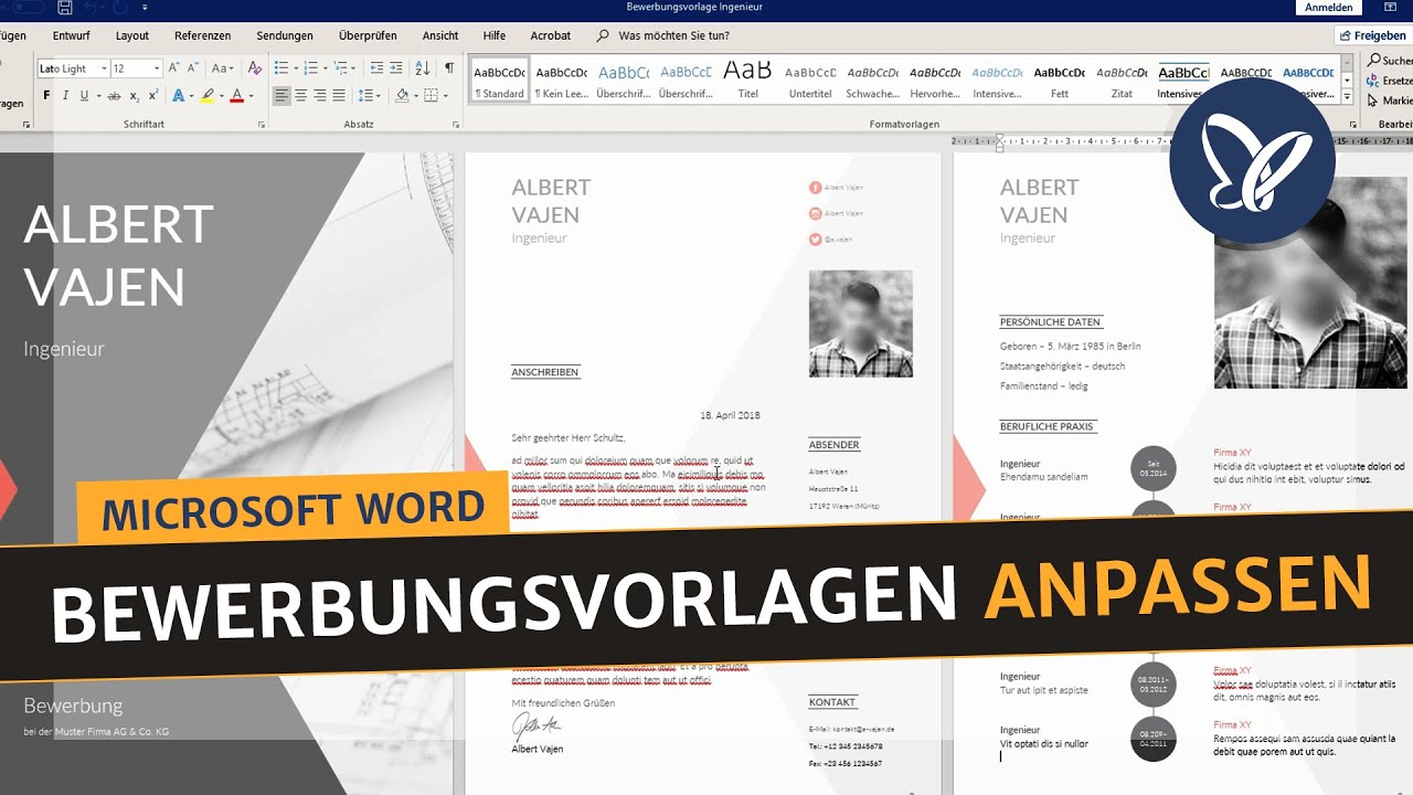Word-Tutorial: Bewerbungsvorlagen anpassen
