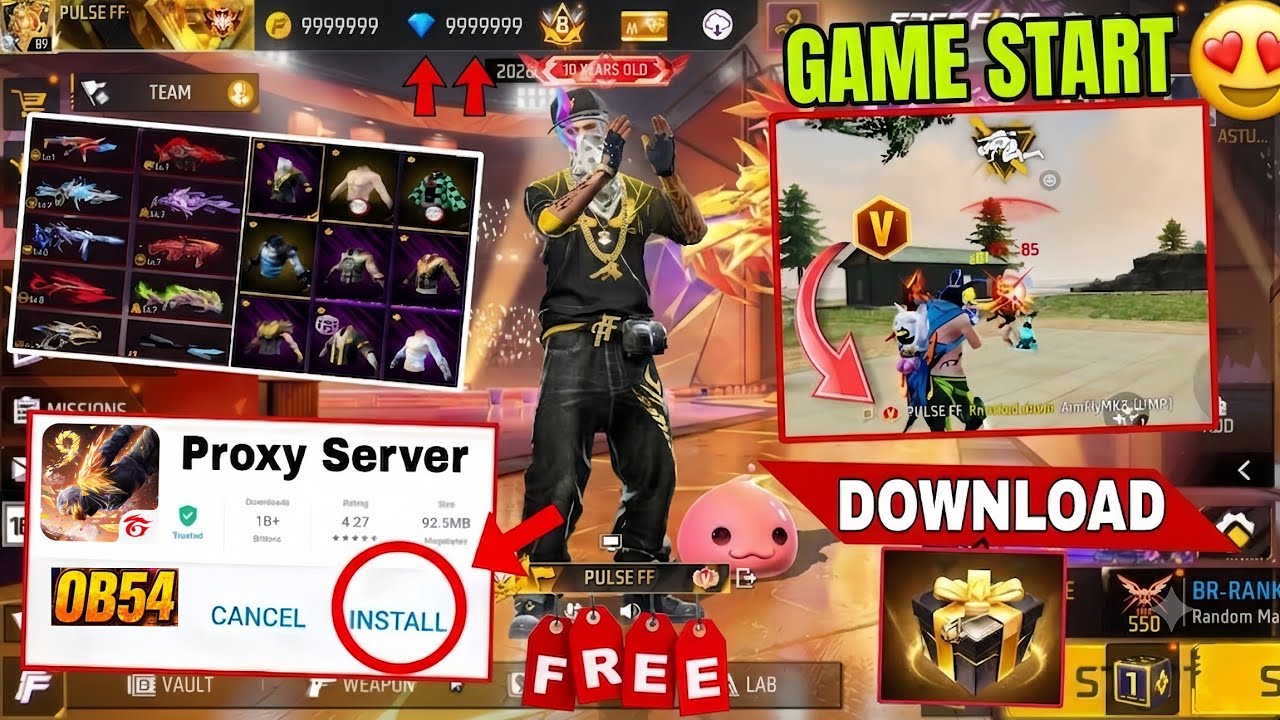 OB54 Update 😱 | HOW TO DOWNLOAD PROXY SERVER |🔥💯😱 || Game Play & Gift Send 