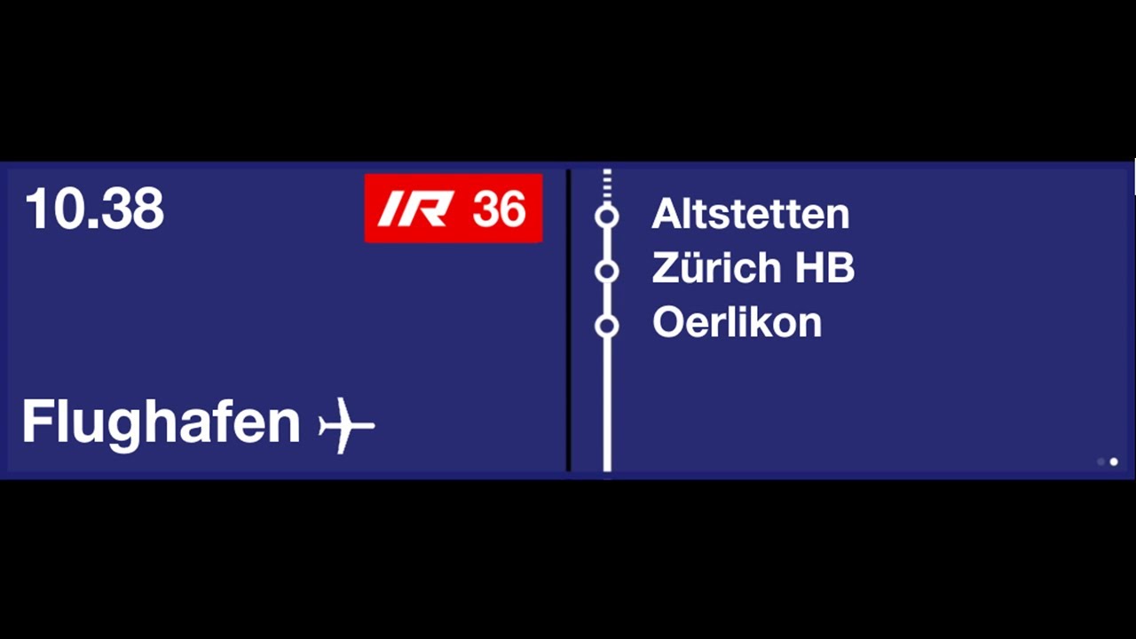 SBB Ansage - Einfahrt des IR36 nach Zürich Flughafen in Dietikon