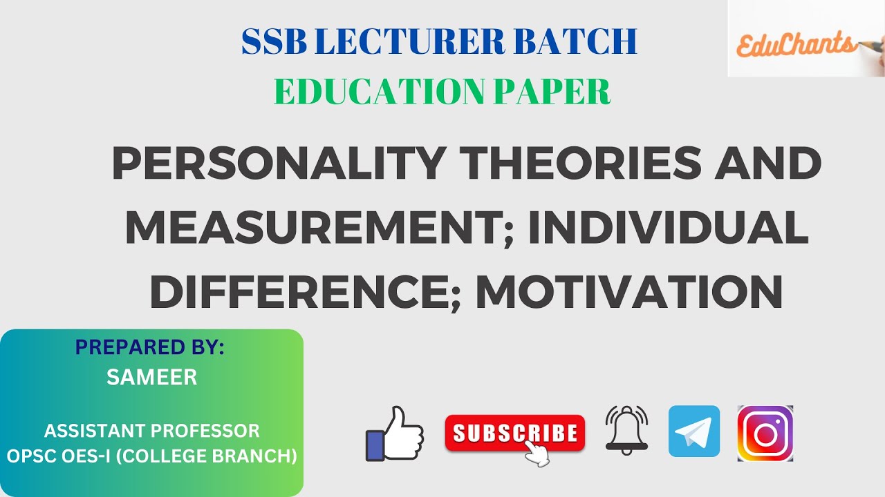 Most Important Class on Personality Theories & Measurement|Individual Difference|Motivation|EduChant