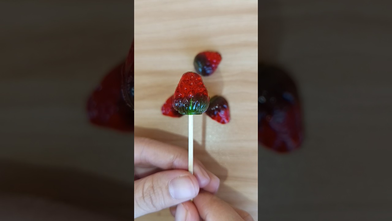 3D gummy strawberry jelly candy #shorts #candy #unboxing #asmr
