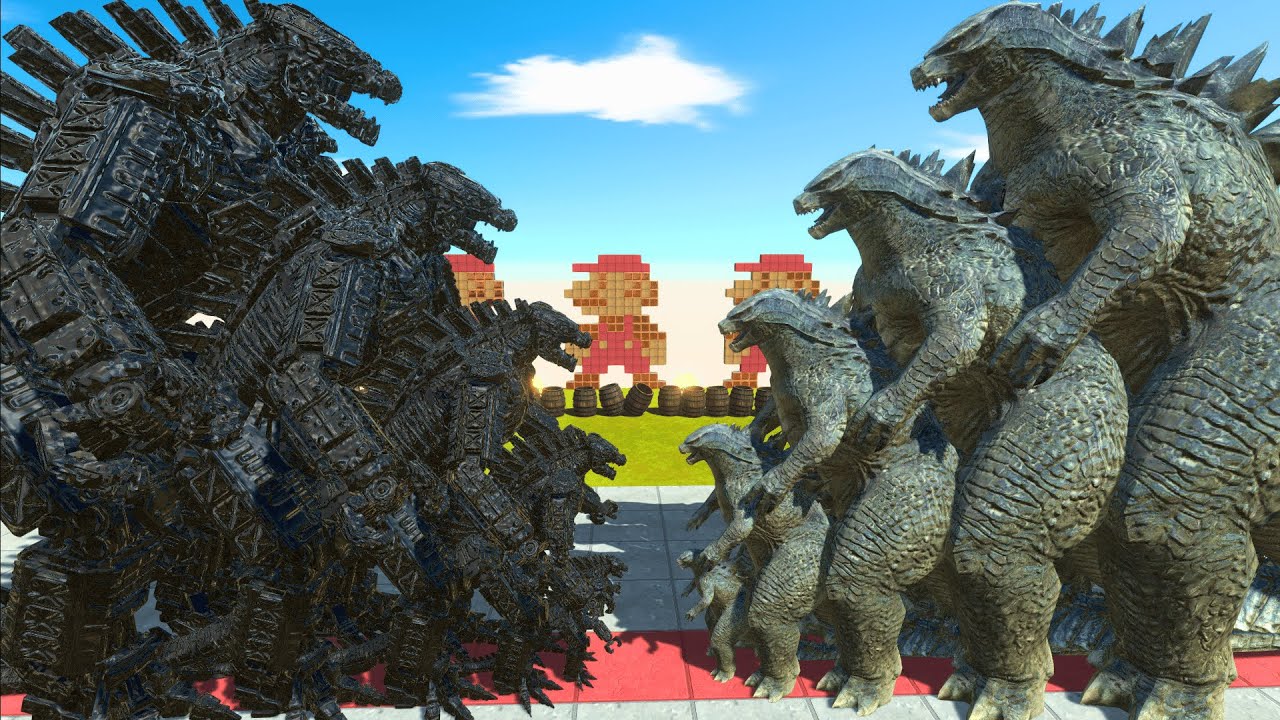 Legendary Kaiju War - BLACK MECHAGODZILLA 2021 VS GODZILLA 2014 - Animal Revolt Battle Simulator