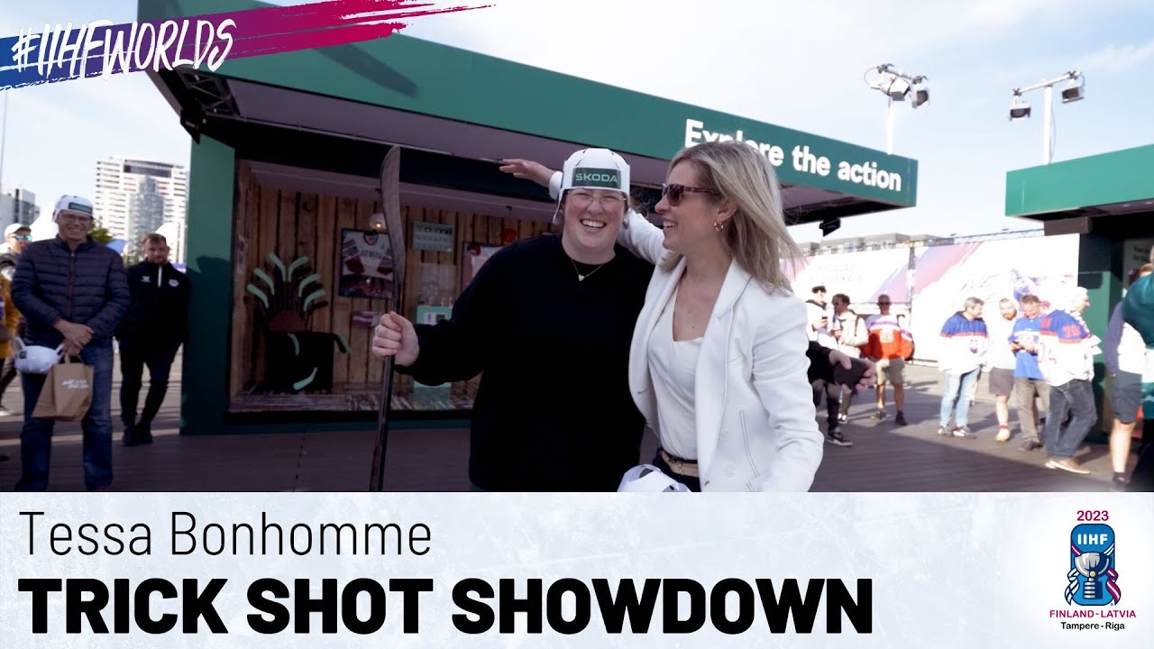 Trick Shot Showdown with Tessa Bonhomme | 2023 #IIHFWorlds