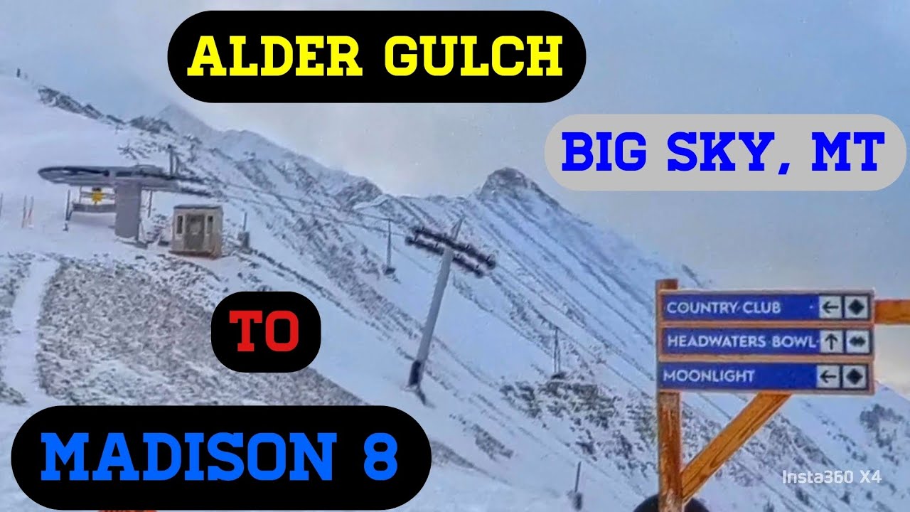 DOUBLE BLACK! At Big Sky Resort,  MONTANA  - Headwaters to Madison 8 Lift.  