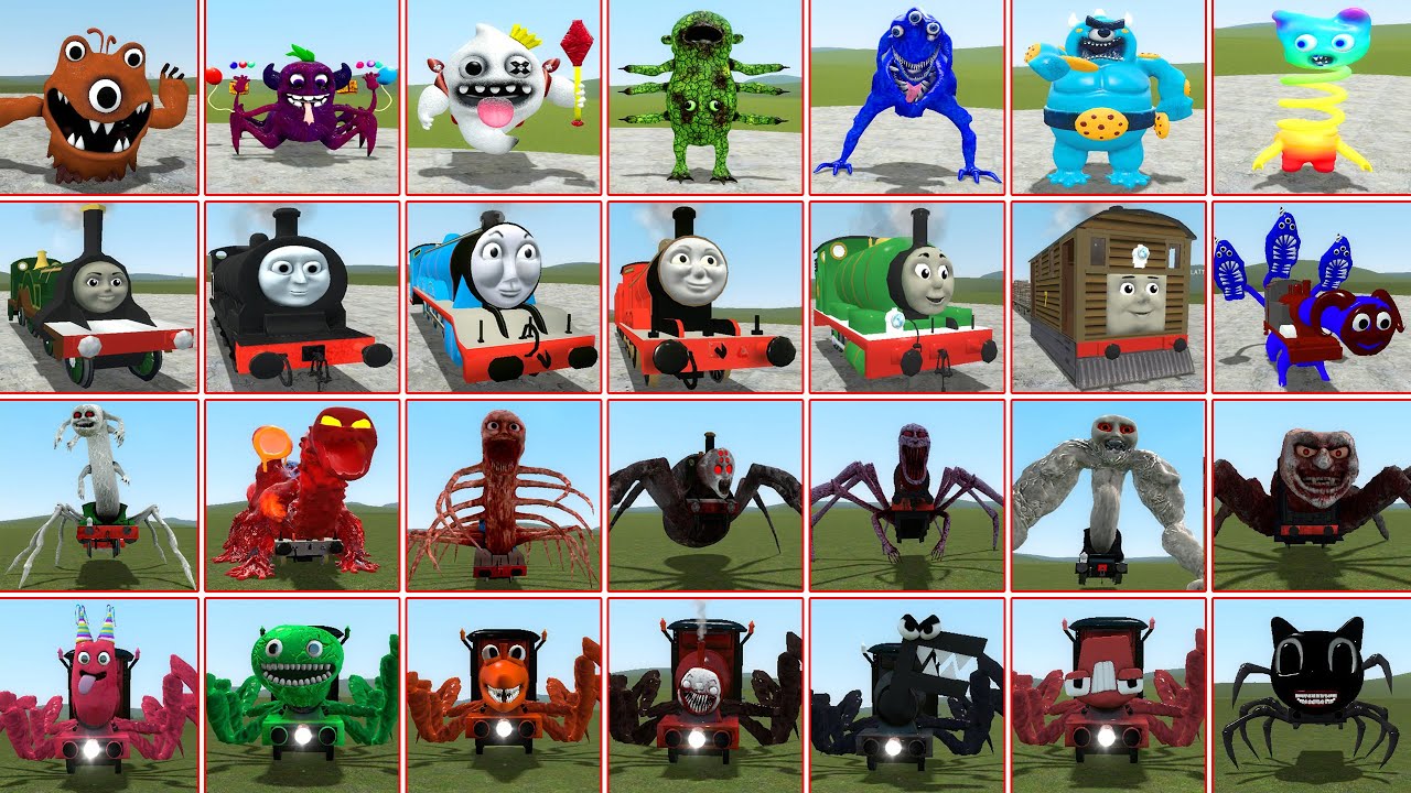 NEW SPARTAN KICKING ALL GARTEN OF BANBAN FAMILY VS ALL CURSED THOMAS THE TRAIN FAMILY IN GARRY'S MOD