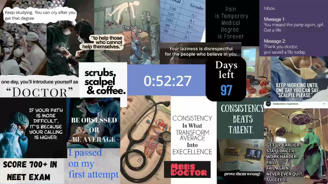97 Days to NEET 2026 | 1 Hour Study Timer (No Music, No Excuses)