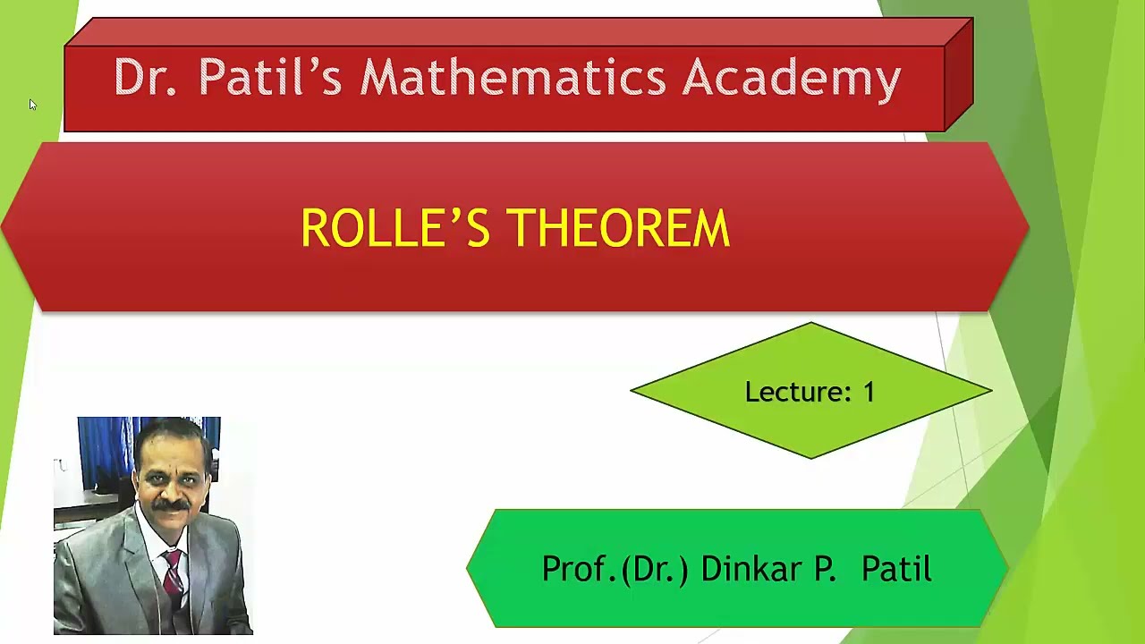 Rolle's Theorem : Mean Value Theorem: Calculus