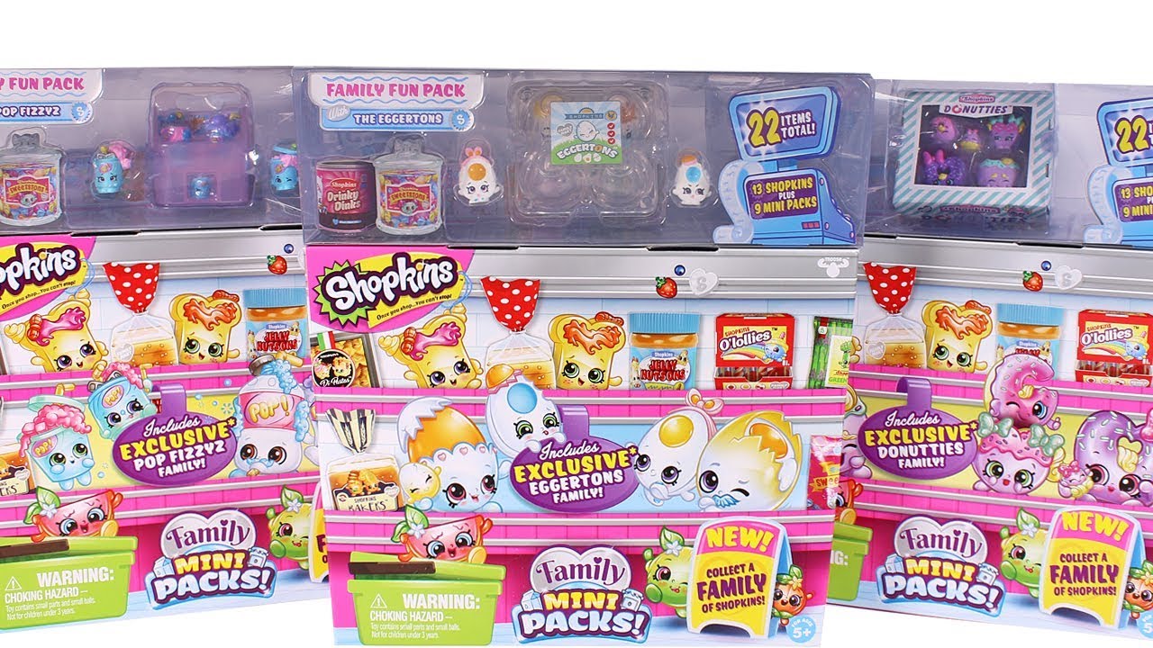 Shopkins Season 11 Family Fun Pack Unboxing Toy Review Family Mini Packs