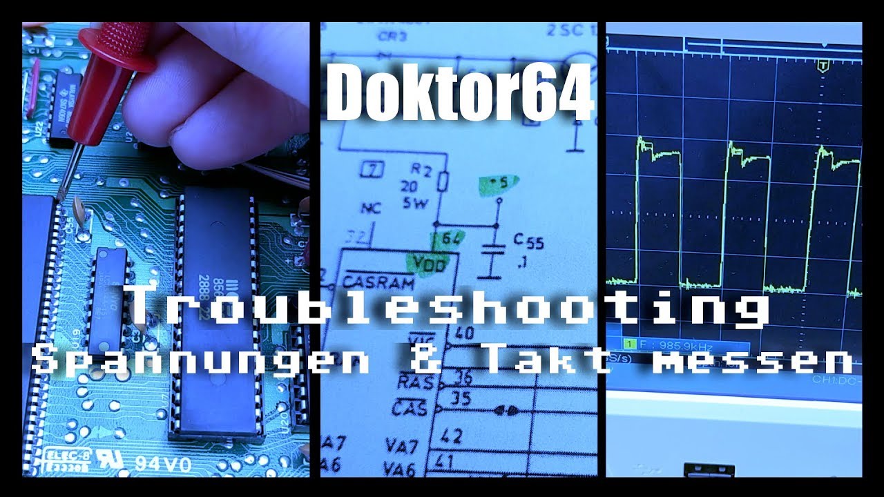 Dr.64 #12 | Commodore C64 | Troubleshooting: Spannungen & Takte messen und prüfen