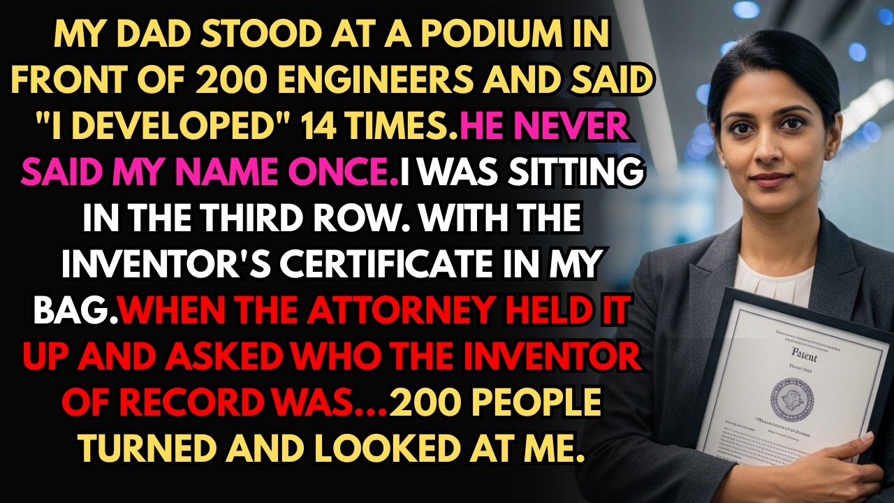 My Dad Took Full Credit For My Patent In Front Of 200 Colleagues—The Inventor's Certificate Had....