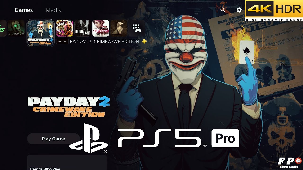 Payday 2 PS5 Pro Gameplay 4K HDR 60FPS (PS4 Image Enhancement)