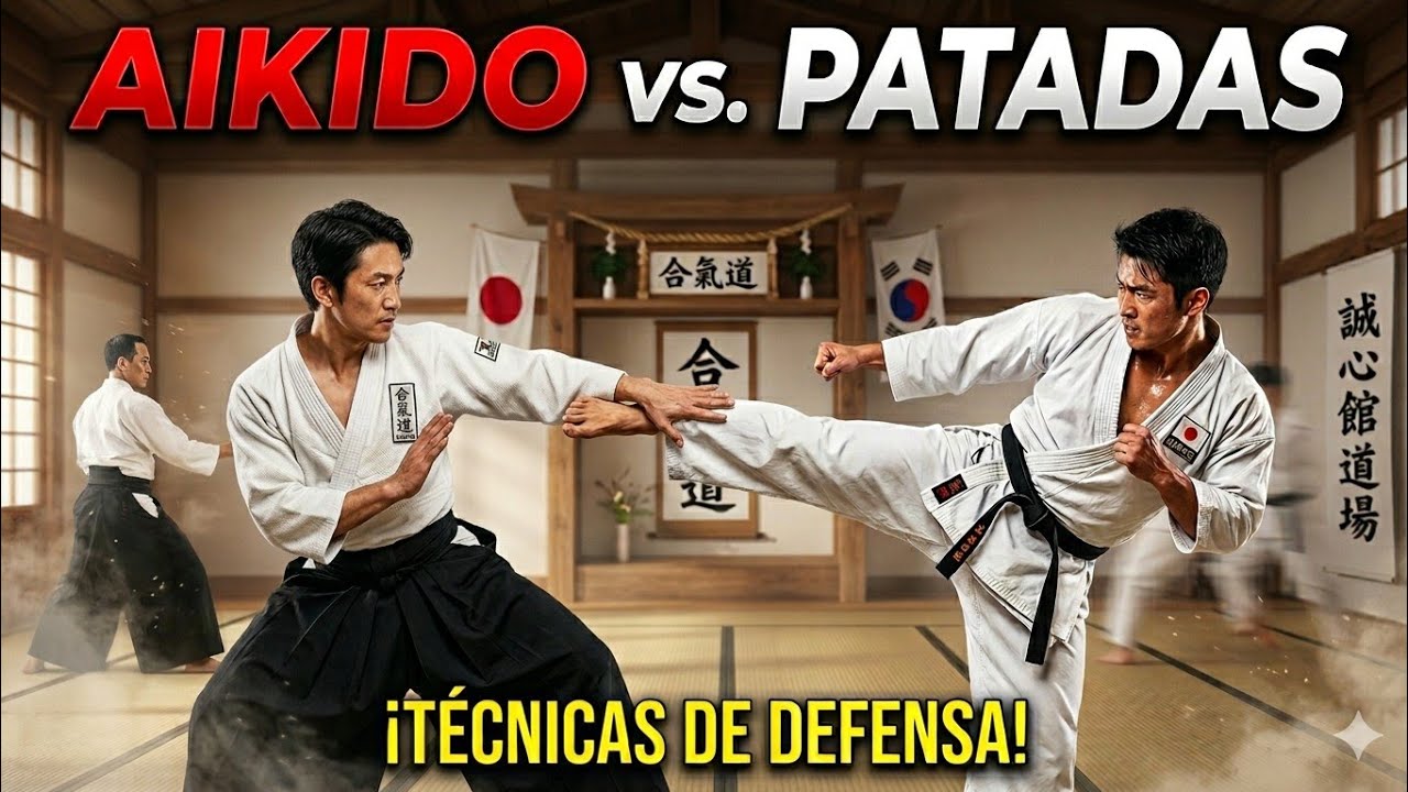 AIKIDO APLICADO: DEFENSA frente a PATADAS básicas (Mae Geri, Yoko Geri, Mawashi Geri)