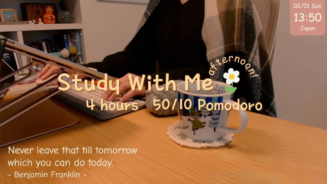 🧶 4 hours｜50/10 Pomodoro｜Feb,1 13:00~ JST｜🔥Fireplace