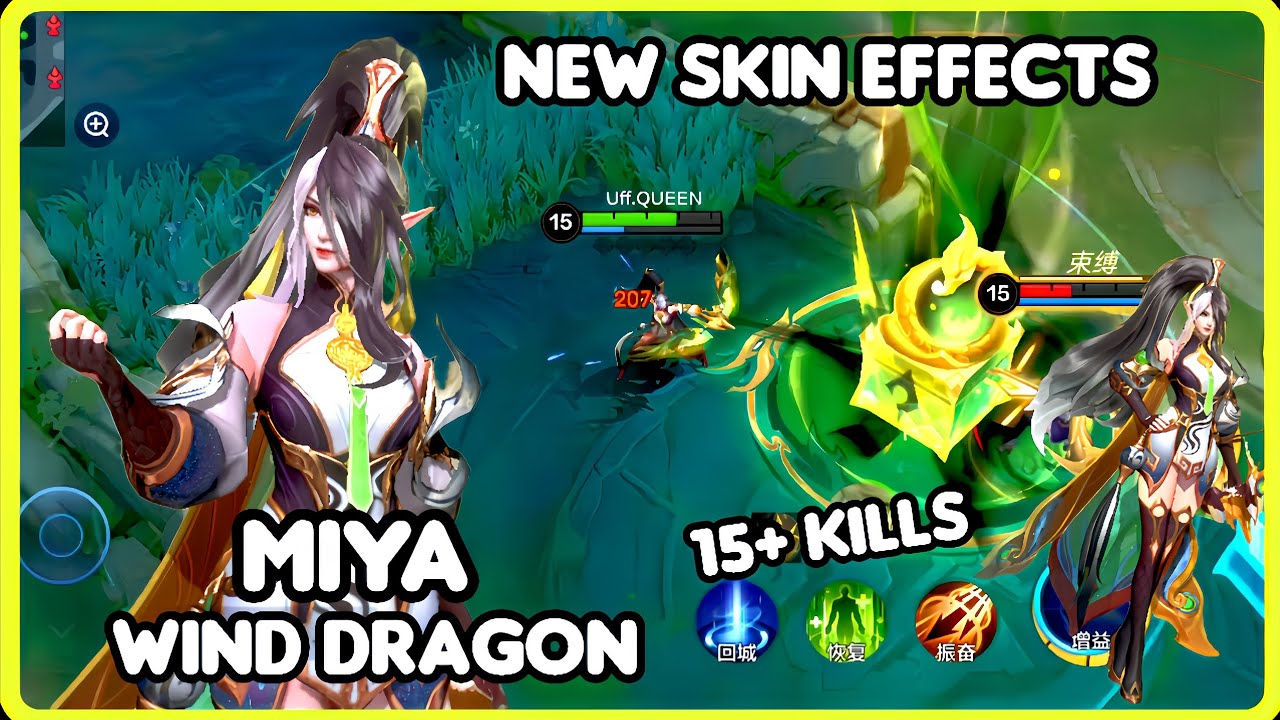 MIYA ELEMENTAL DRAGON SKIN GAMEPLAY AND REVIEW + 15 KILLS!