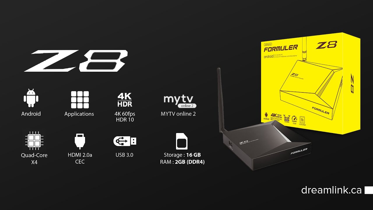 Z8 ULTIMATE 4K UHD ANDROID OTT MEDIA STREAMER | FORMULER | DREAMLINK.CA | DREAMLINK CANADA