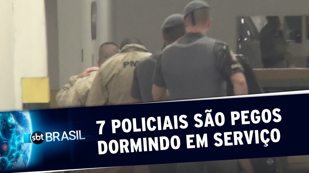 Sete policiais militares são pegos dormindo em serviço em SP | SBT Brasil (17/07/19)