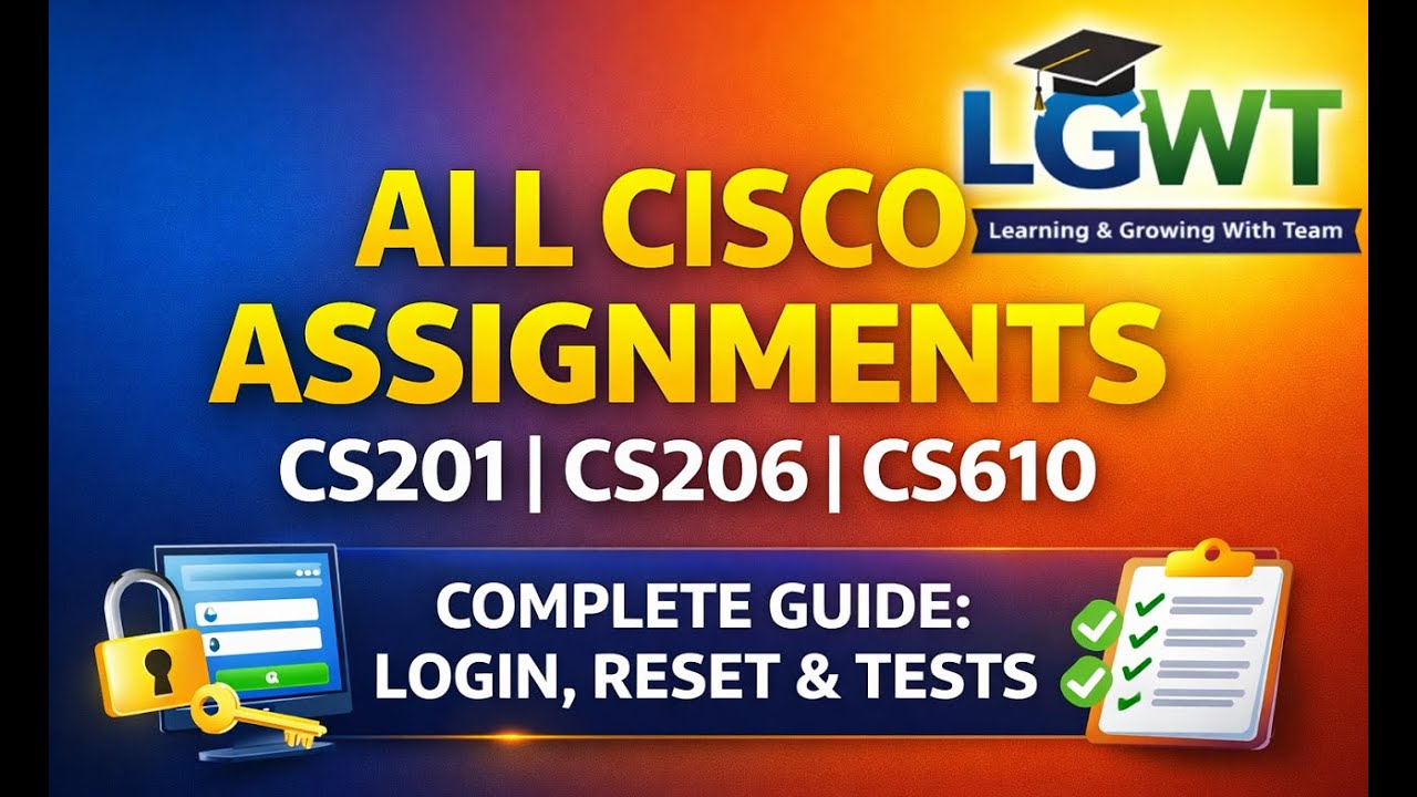 CS201 / CS206 / CS610 Cisco Assignments Complete Guide | Login, Password Reset & Test Solution (VU)