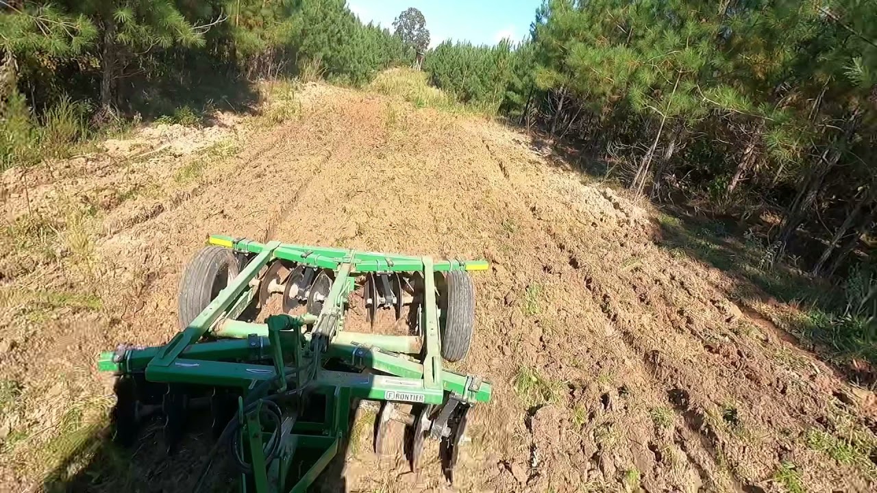 Discing food plots that were not bushhogged