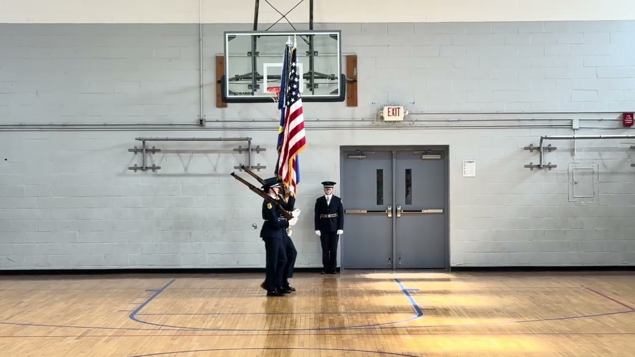 CR JROTC 1st year Cadet Color Guard 