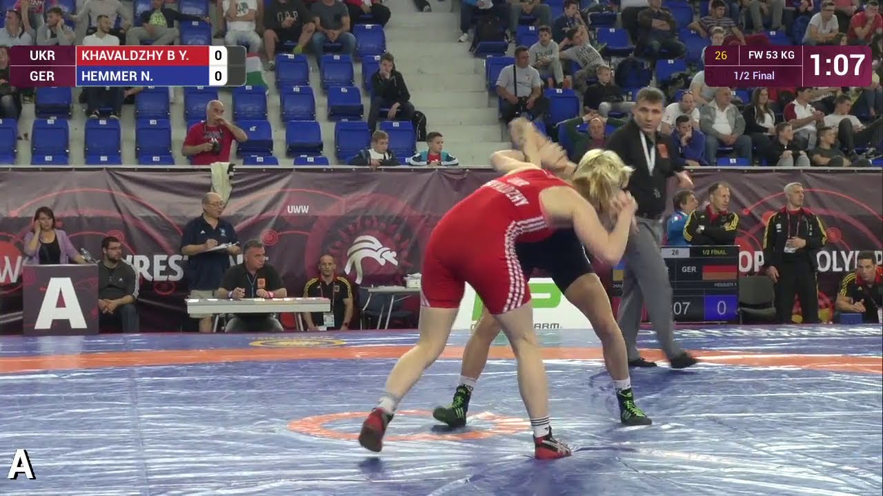 1/2 FW - 53 kg: N. HEMMER (GER) df. Y. KHAVALDZHY B (UKR), 10-8