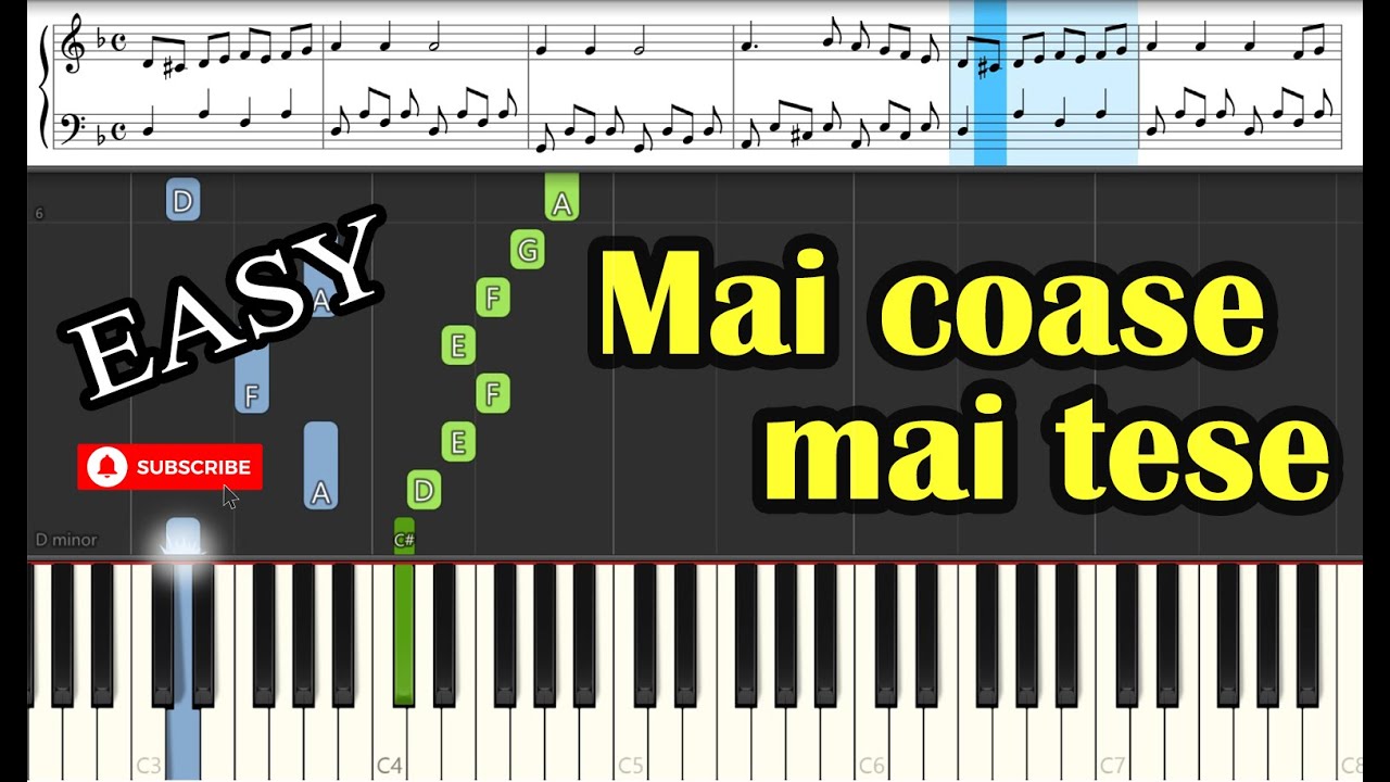 🎹 Mai coase, mai țese | Traian Dorz (tutorial | partitură pian - nivel &icirc;ncepător)