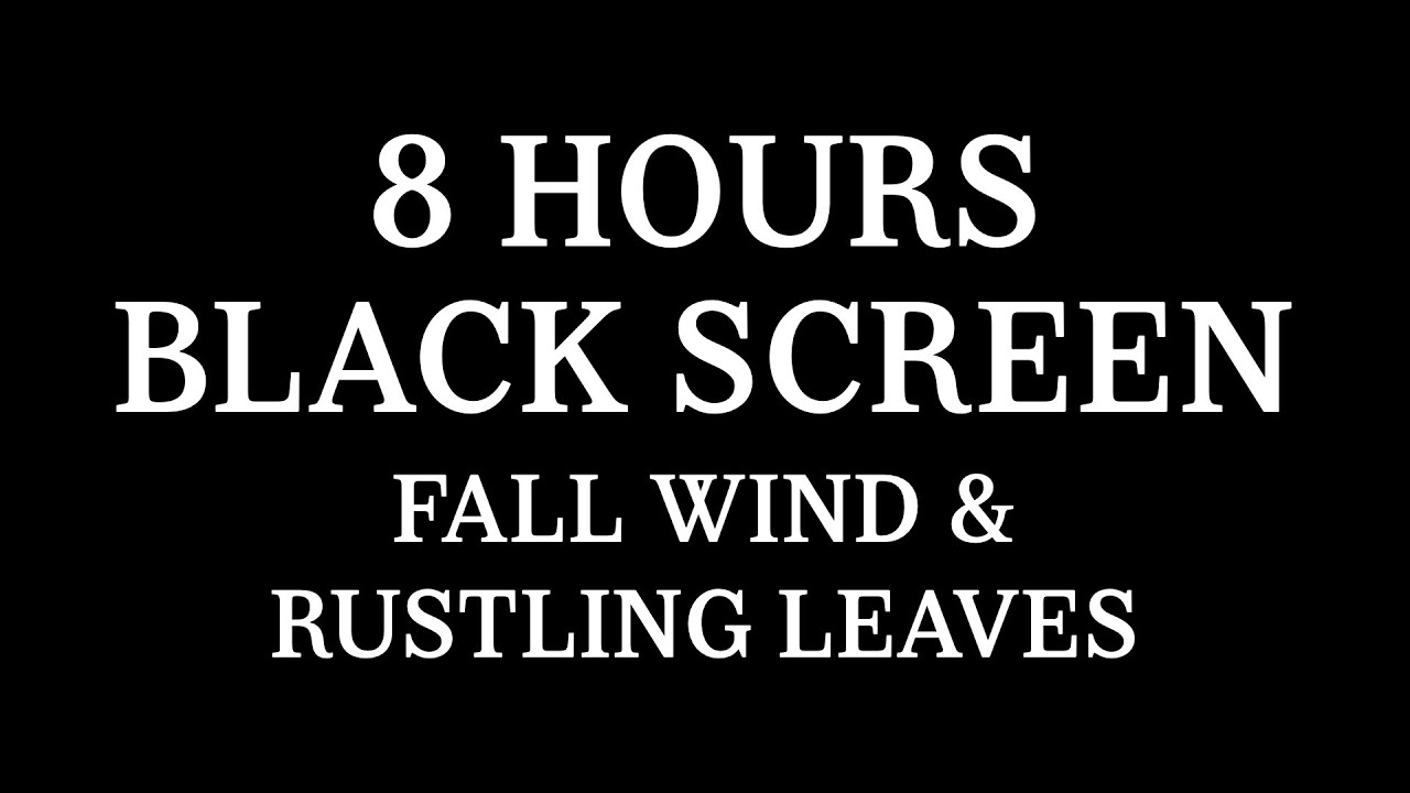 8 Hours Black Screen Fall Wind and Rustling Leaves