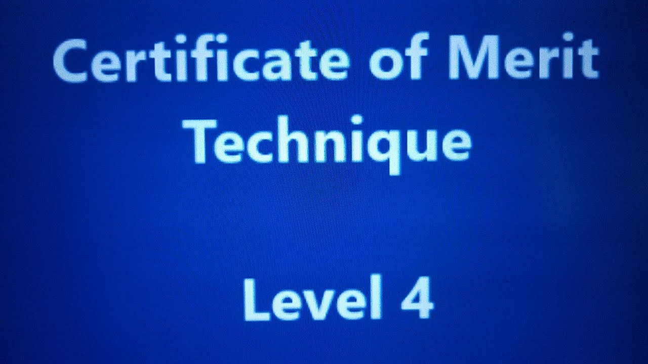 Certificate of Merit Technique, Level 4