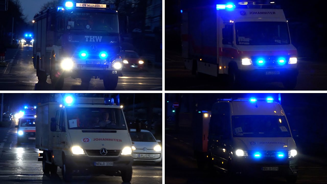 [Vermisste Jugendgruppe nach Sturm] Großübung von THW, Feuerwehr und Johanniter in Mülheim a.d. Ruhr