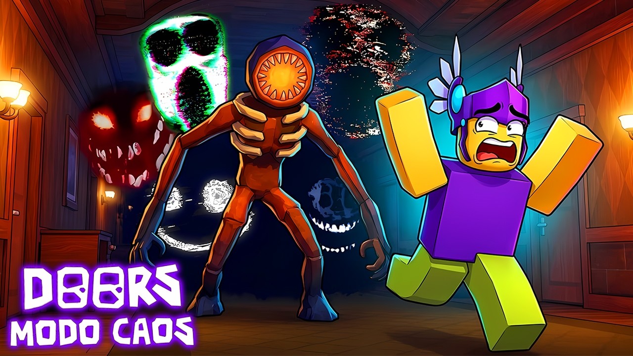 DOORS mas a CADA MINUTO fica MAIS DIFÍCIL no Modo CAOS! (Roblox)