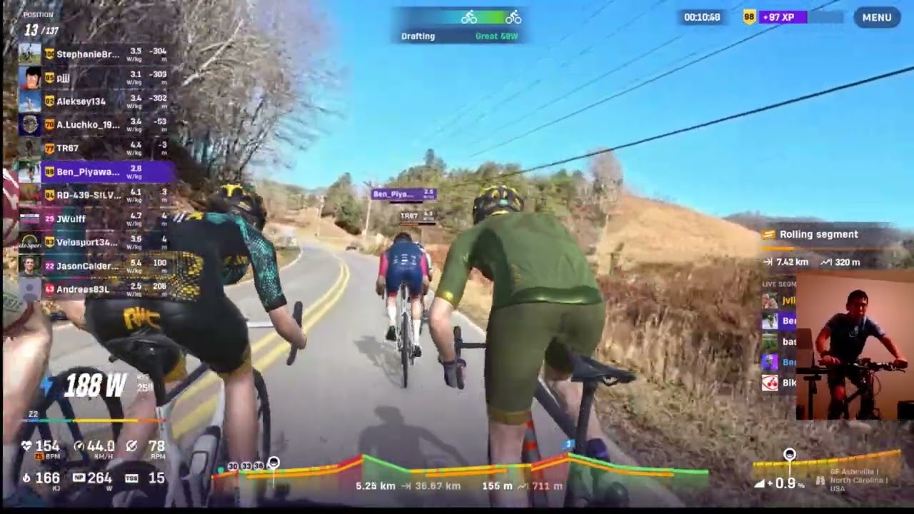 ROUVY - Race: E-Fondo Asheville (segment 1&3 missing 2nd) - 3rd AG