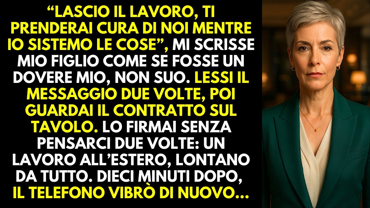 “Lascio il lavoro, ti prenderai cura di noi mentre io cerco di sistemare le cose.” Disse mio figlio…