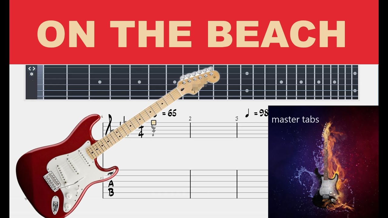 ON THE BEACH  |#chrisrea#|Guitar Tab| #Mastertabs#BestFreeYoutubeMusic# #guitar# #freetutorial#