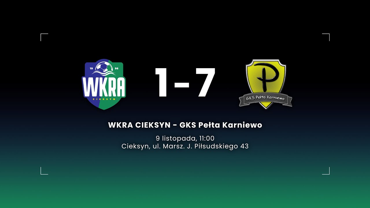 A&ndash;Klasa | Wkra Cieksyn 1&ndash;7 GKS Pełta Karniewo (skr&oacute;t meczu)