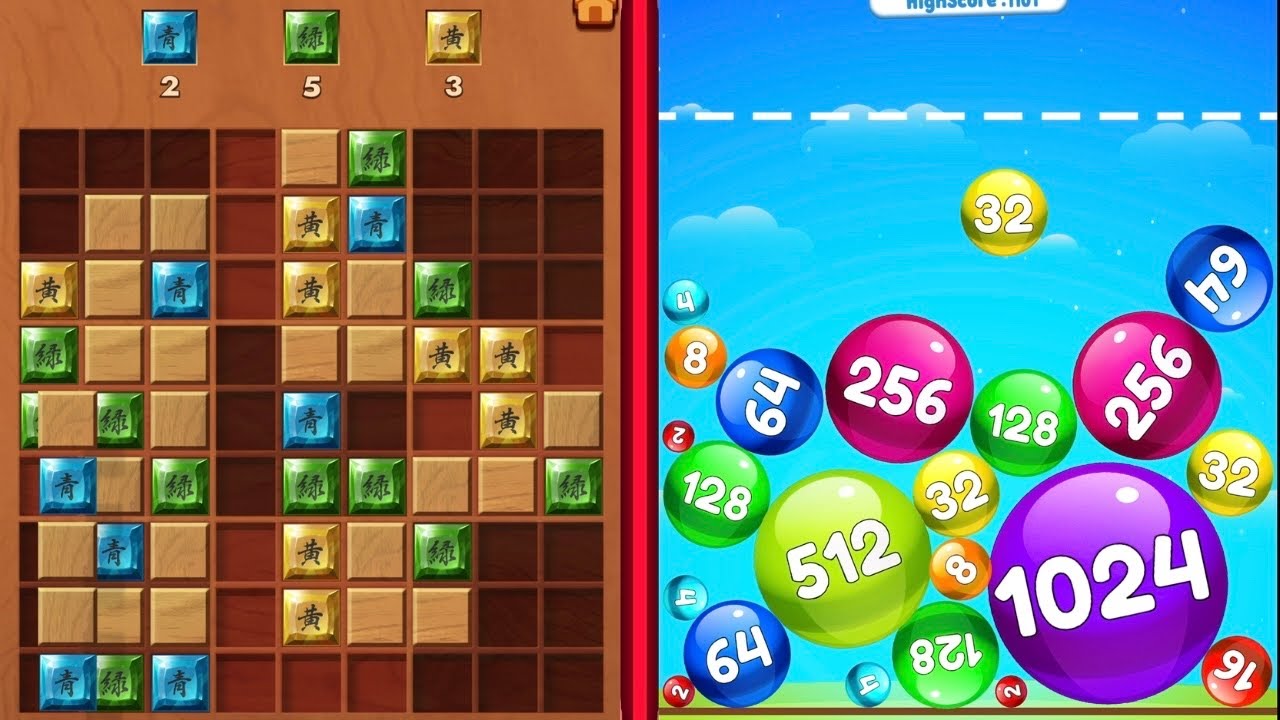 Woodoku Block Puzzle 🧩 VS Ball Merge 2048 Gameplay 